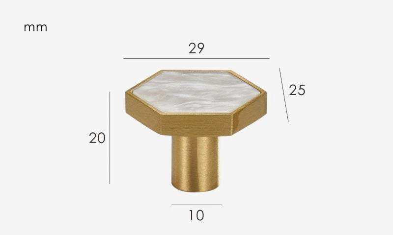 Bouton de meuble naturel Blanc effet marbre