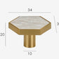 Bouton de meuble naturel Blanc effet marbre