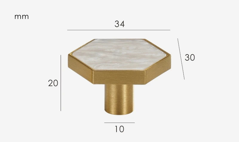 Bouton de meuble naturel Blanc effet marbre