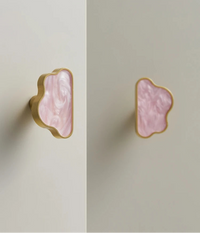 Bouton de meuble nuage rose