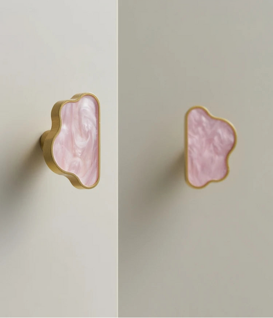 Bouton de meuble nuage rose