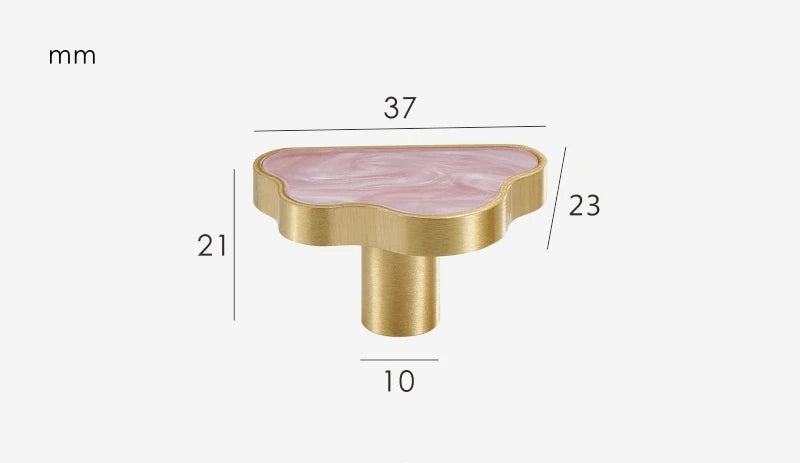 Bouton de meuble nuage rose