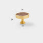 Brushed gold furniture knob with walnut insert