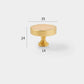 Brushed gold furniture knob with beech wood insert