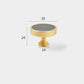 Brushed gold furniture knob with anthracite insert
