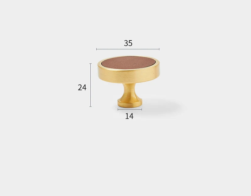 Brushed gold furniture knob with coffee insert
