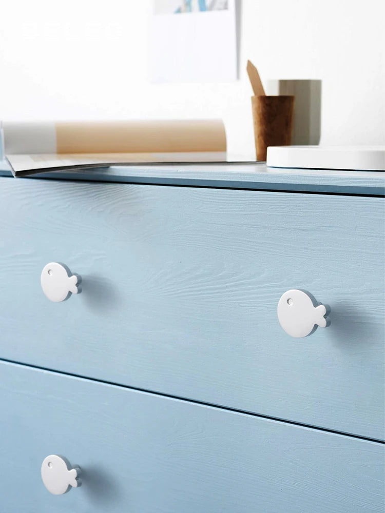 Bouton de meuble poisson chrome