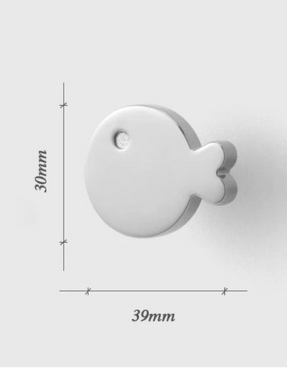 Bouton de meuble poisson chrome