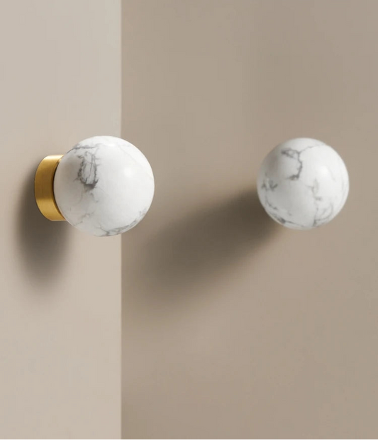 Bouton de meuble rond effet marbre