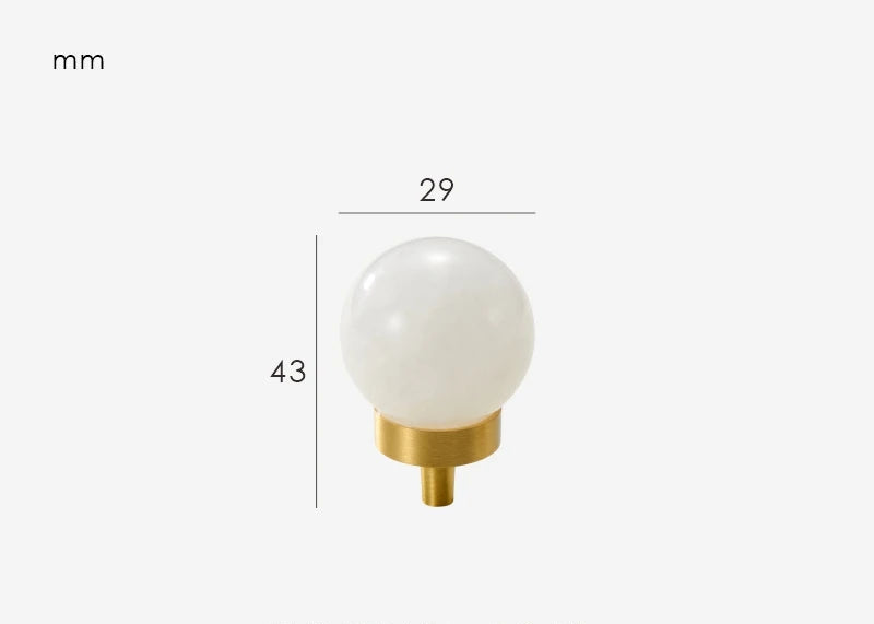 Round white pearl-effect furniture knob