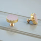 Bouton en laiton cristallin rose