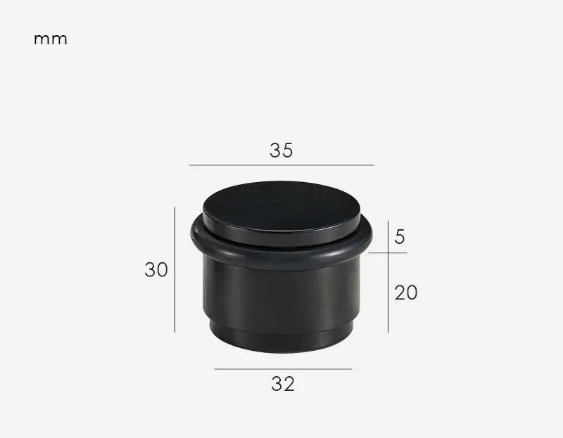Smooth door stop Black