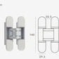 Invisible 3D Interior Door Hinge