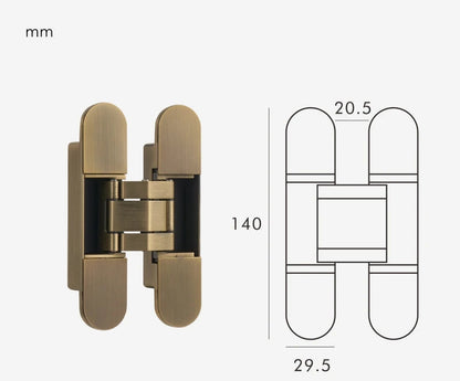 Invisible 3D Interior Door Hinge