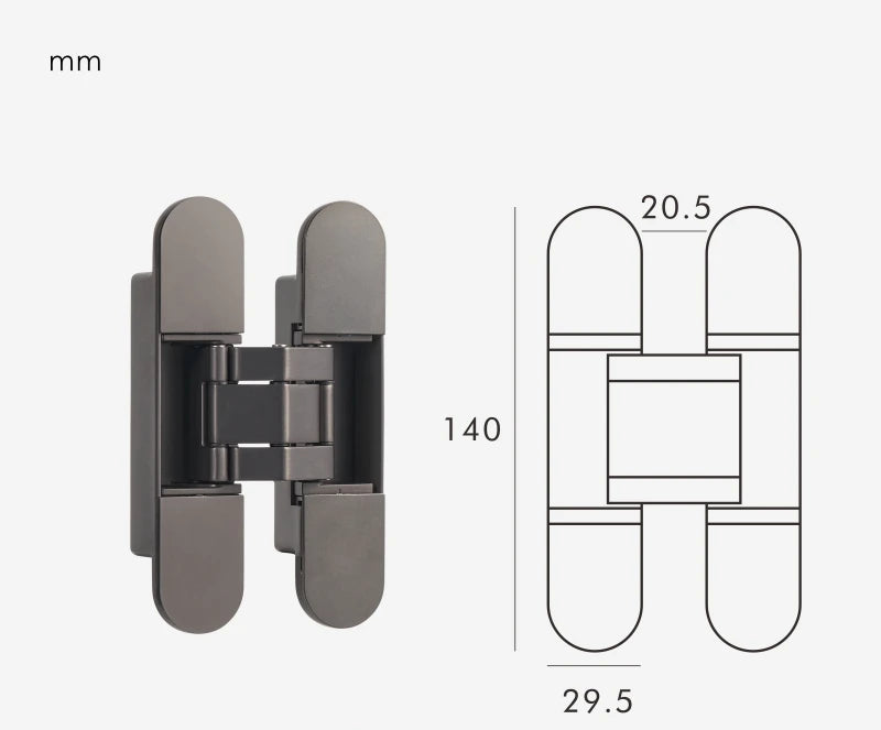 Invisible 3D Interior Door Hinge