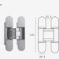 Invisible 3D Interior Door Hinge