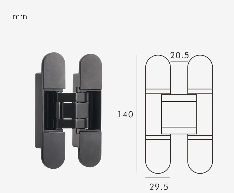 Invisible 3D Interior Door Hinge