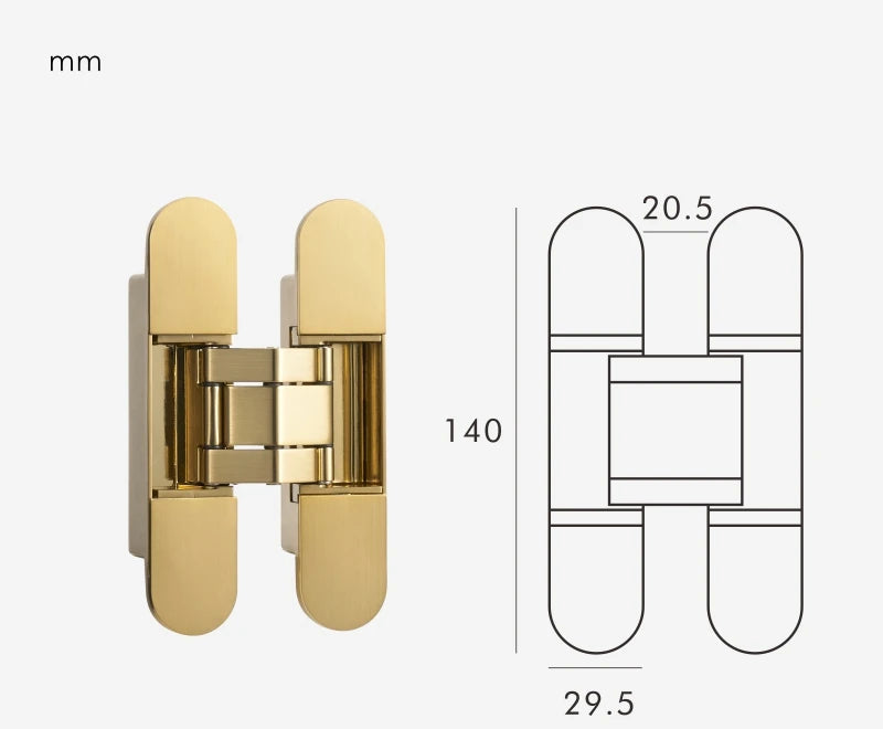 Invisible 3D Interior Door Hinge