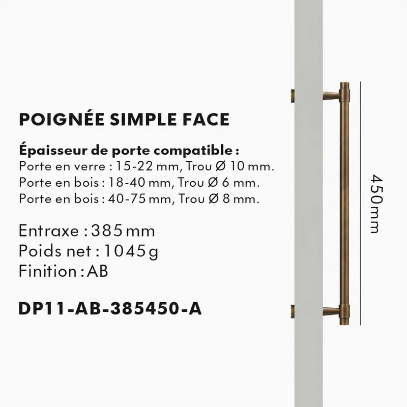 Poignée de Tirage en laiton Massif style Bronze