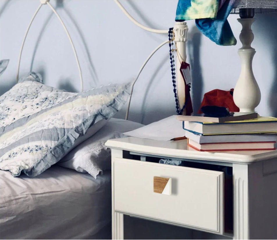  Bouton de porte carré bois