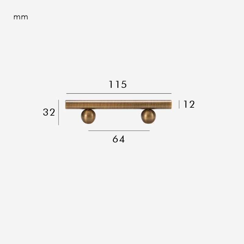 Poignée De Meuble Bronze Brossé Pied Rond