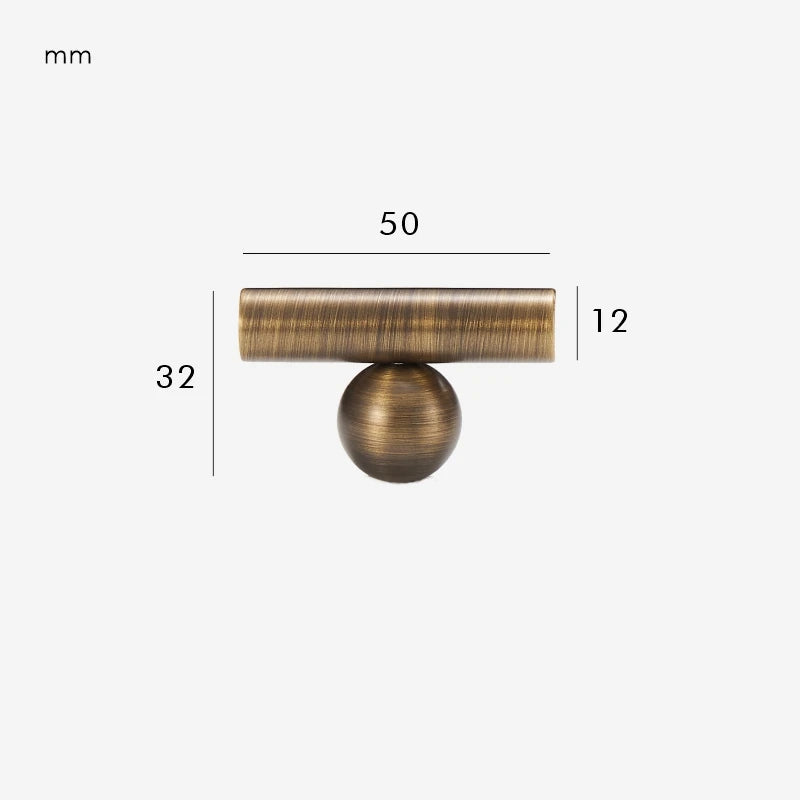 Poignée De Meuble Bronze Brossé Pied Rond