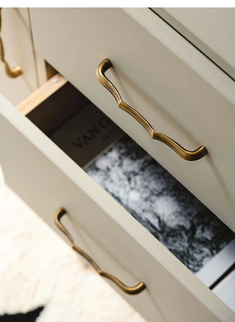 Retro brass bronze cabinet handle