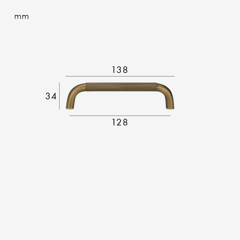 Poignée de Meuble Courbée Striée Bronze Brossé