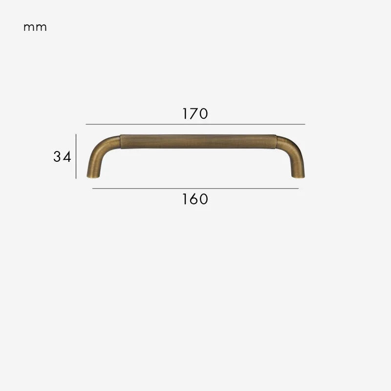 Poignée de Meuble Courbée Striée Bronze Brossé