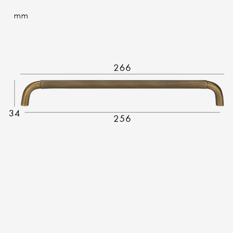Poignée de Meuble Courbée Striée Bronze Brossé