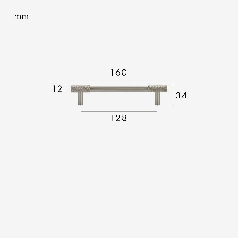 Poignée de Meuble à Extrémités Moletées Gris Inox