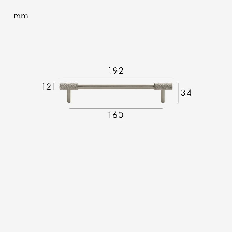 Poignée de Meuble à Extrémités Moletées Gris Inox