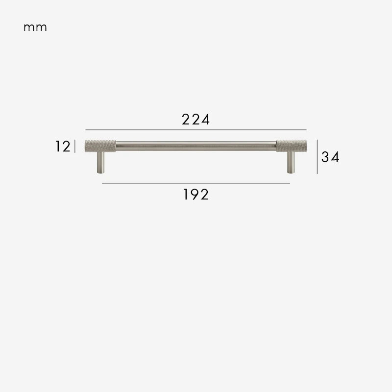 Poignée de Meuble à Extrémités Moletées Gris Inox