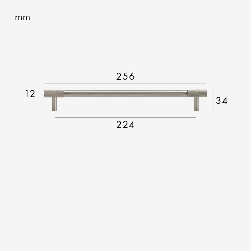 Poignée de Meuble à Extrémités Moletées Gris Inox