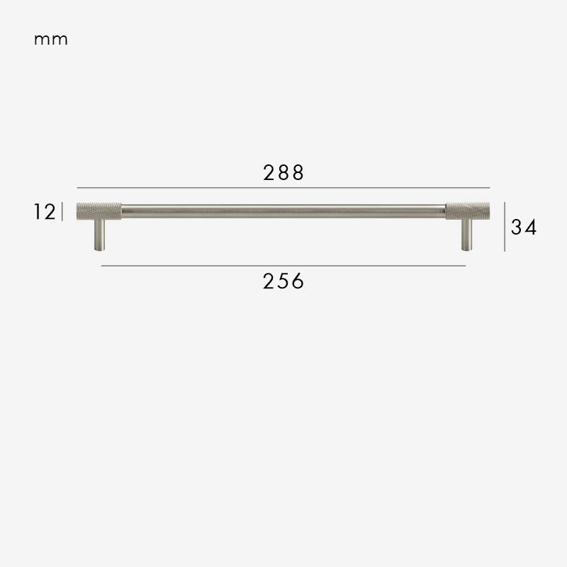 Poignée de Meuble à Extrémités Moletées Gris Inox