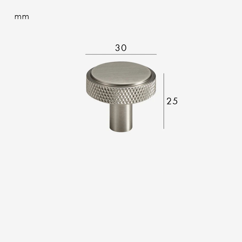 Poignée de Meuble à Extrémités Moletées Gris Inox