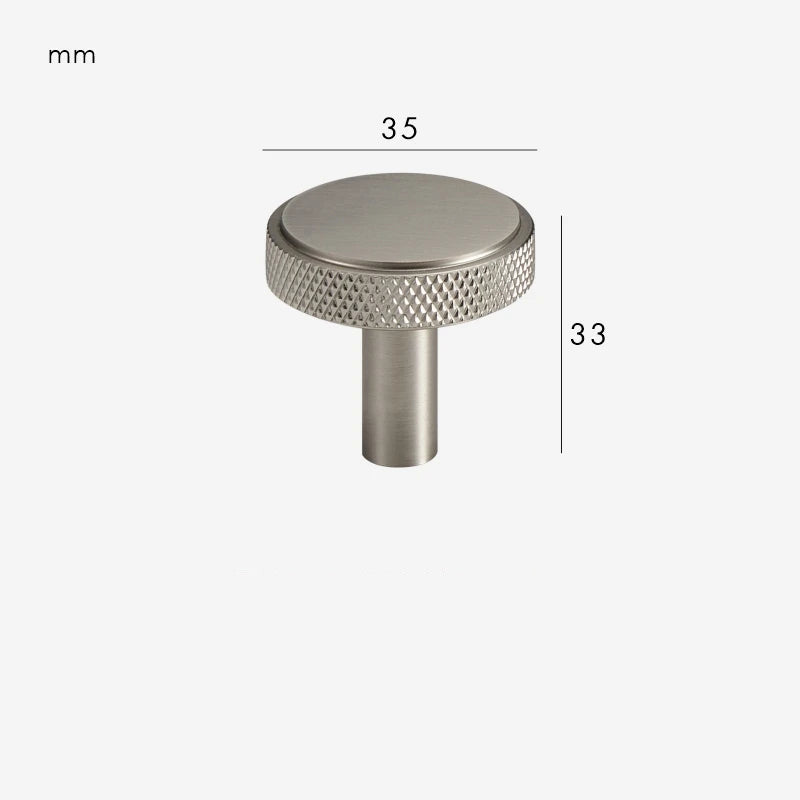Poignée de Meuble à Extrémités Moletées Gris Inox