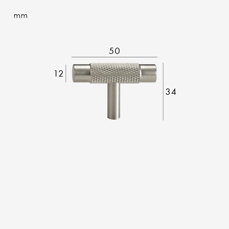 Poignée de Meuble à Extrémités Moletées Gris Inox