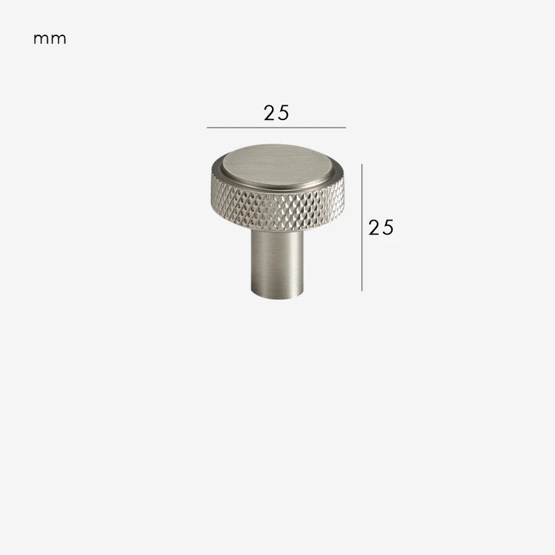 Poignée de Meuble à Extrémités Moletées Gris Inox