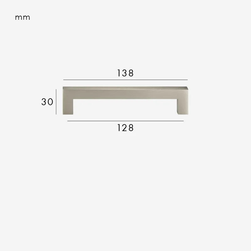 Poignée de Meuble Fine Rectangulaire Gris inox