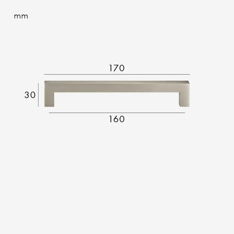 Poignée de Meuble Fine Rectangulaire Gris inox