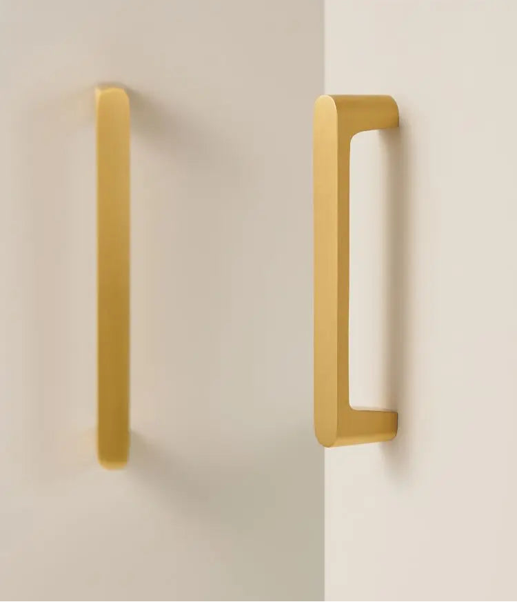 poignée de meuble moderne or brosse