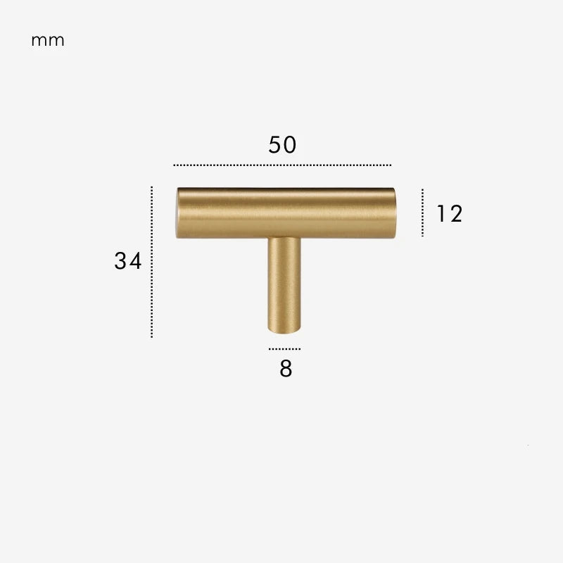 Poignée de Meuble Tubulaire Laiton Brossé Design Fin et Élégant