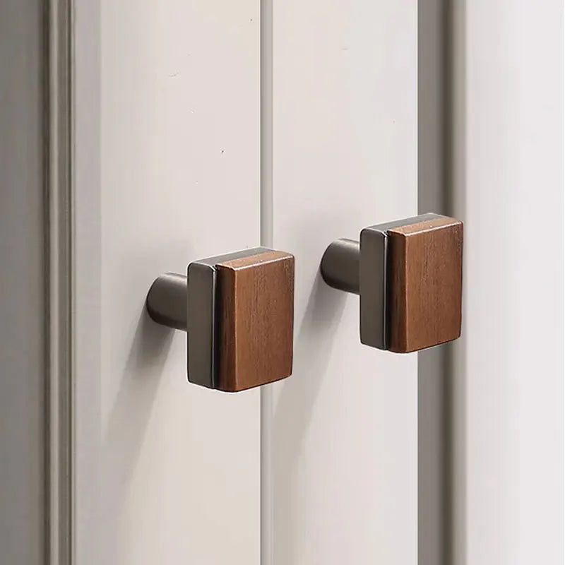 Poignée de Meuble en Bois de noyer & Gris anthracite