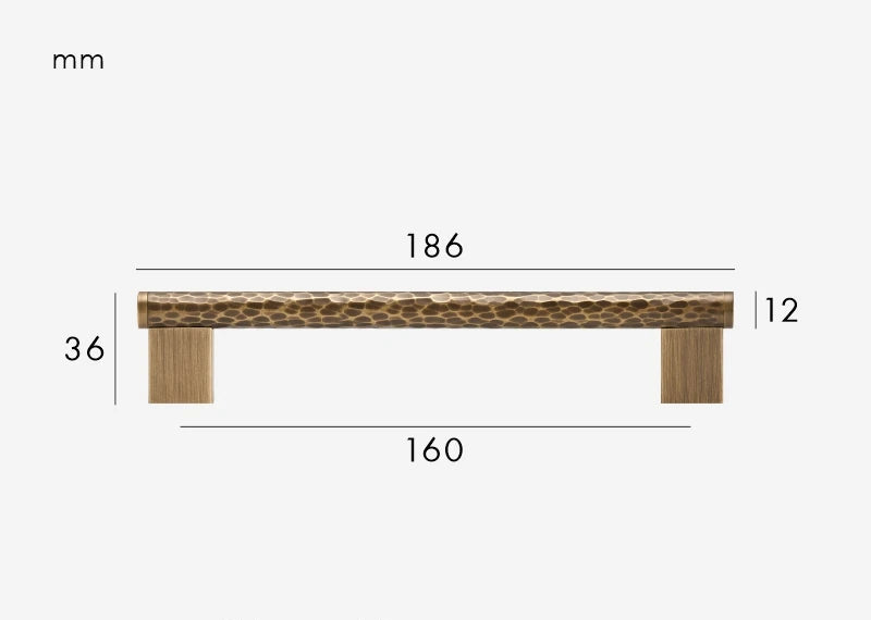 Poignée de Meuble martelée Bronze