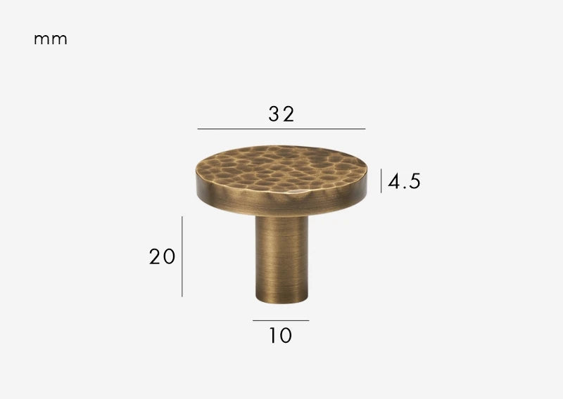 Poignée de Meuble martelée Bronze