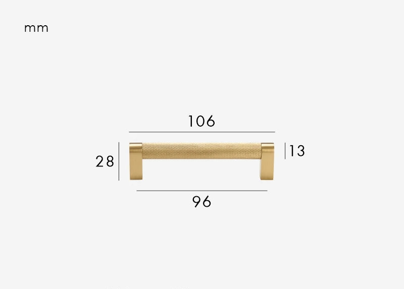 Poignée de Meuble martelée Or Brossé