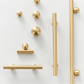 Brushed gold round leg furniture handle