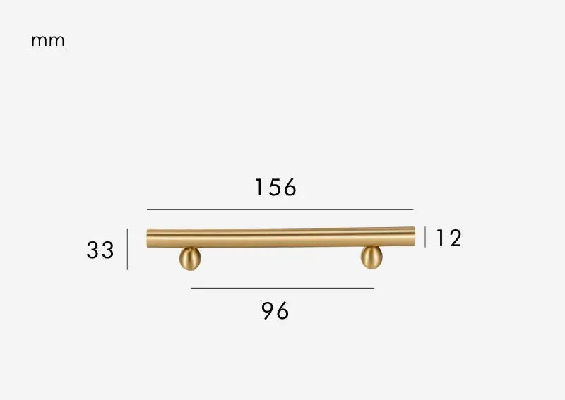 Brushed gold round leg furniture handle