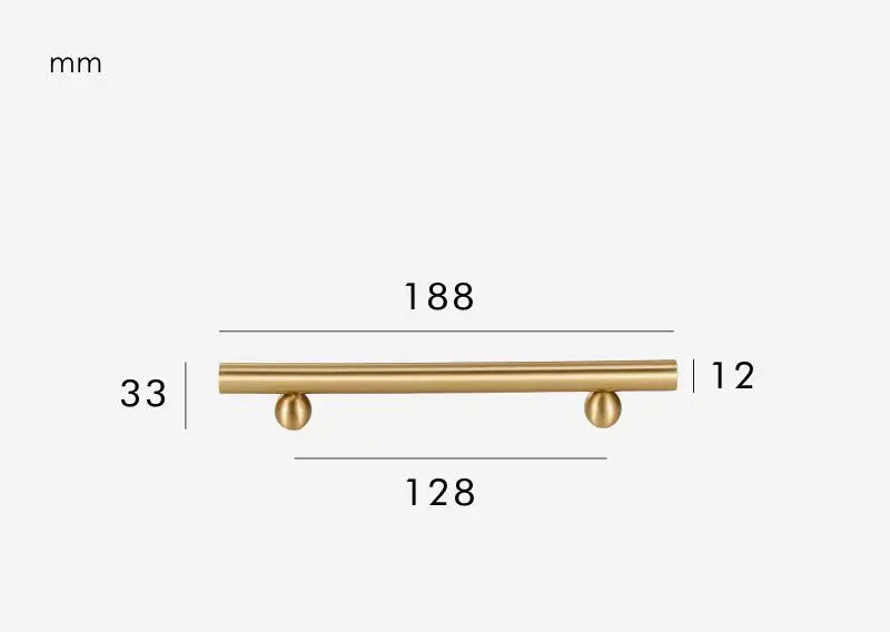 Poignée de Meuble pied rond Or brossé